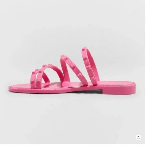 Shade & Shore Sandals Pink Liv Jelly Slide Spring Summer Womens - Picture 2 of 9
